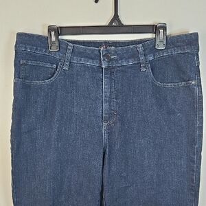 Lee Size 16/18 Classic Dark Blue Denim Straight Leg Stretch Jeans